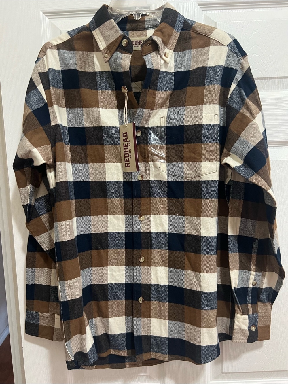 NWT Men's Redhead Size Small Plaid Flannel Shirt Long Sleeves Button Down Collar